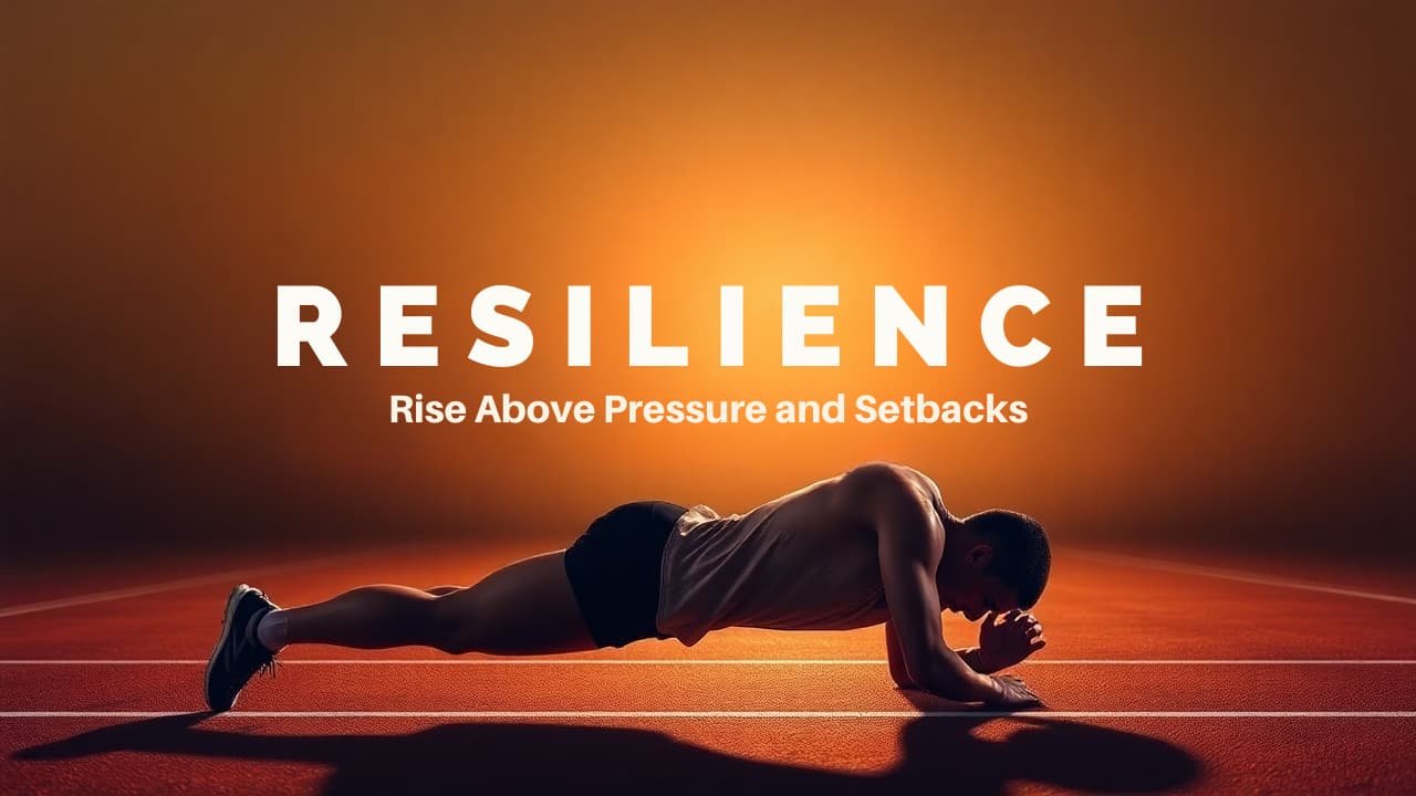Team Talk cover titled Resilience, Rise Above Pressure and Setbacks, showing an athlete in a plank on a running track